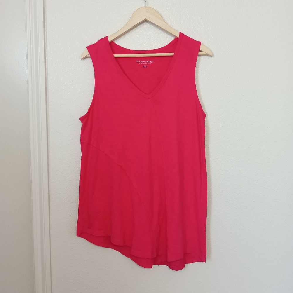 Soft Surroundings Sleeveless Pink Casual Tank Top